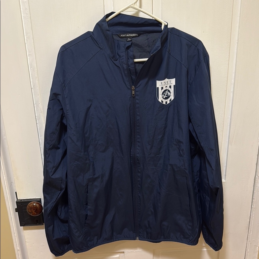 Port Authority Blue Windbreaker Lightweight Hooded Jacket